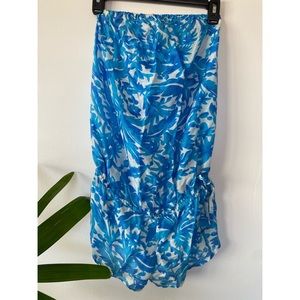 Mikoh Silk Blue Strapless Romper Small RARE